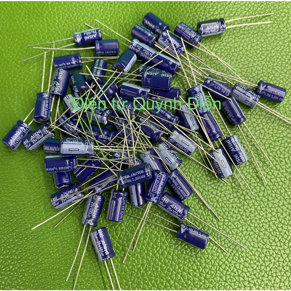 Combo 100 Tụ Hóa 25V 100uF - linh kiện điện tử QUỲNH DIỄN